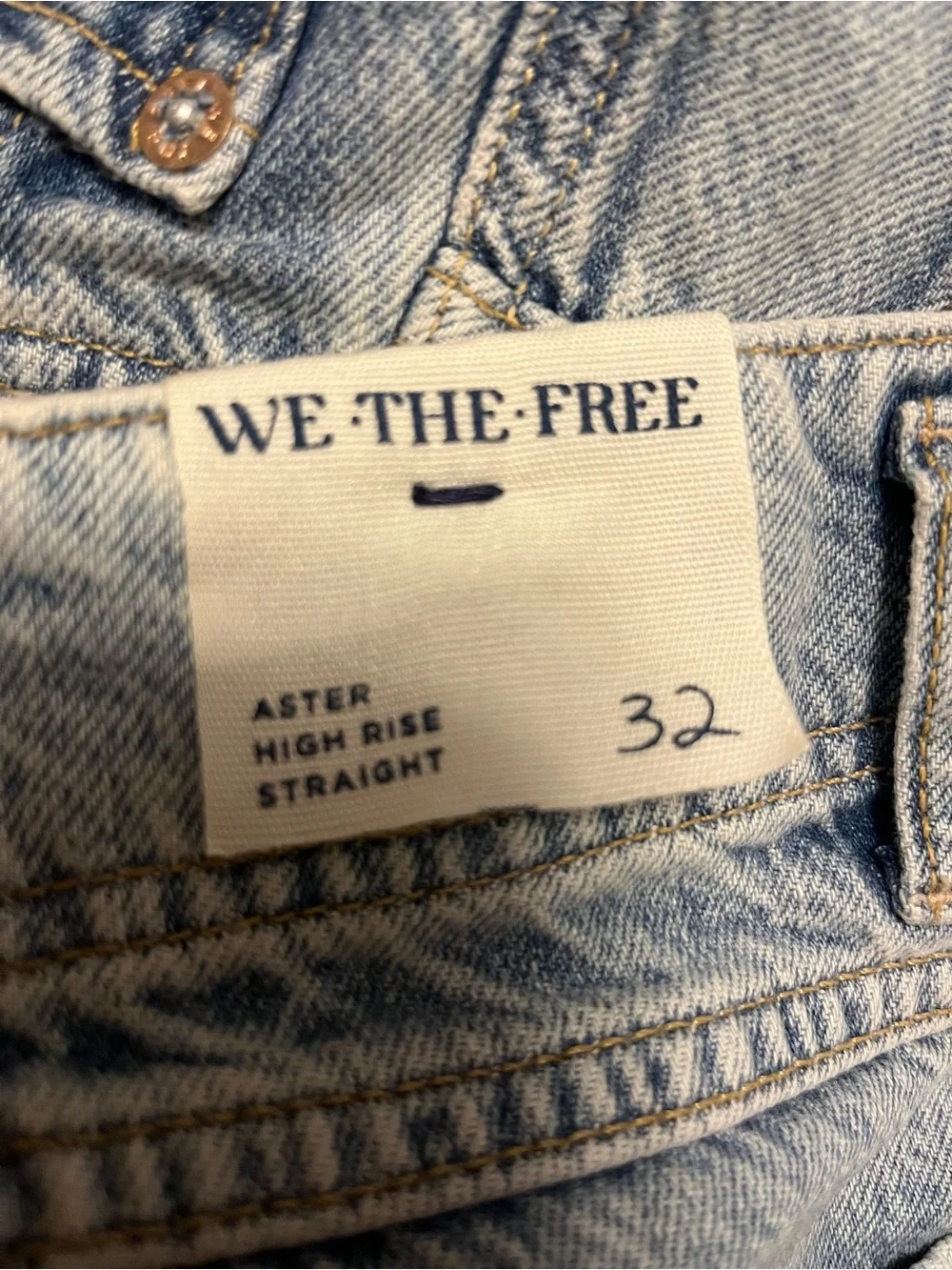 Free People/ We the free Aster high rise Straight Leg Jeans in Swarm Size 32